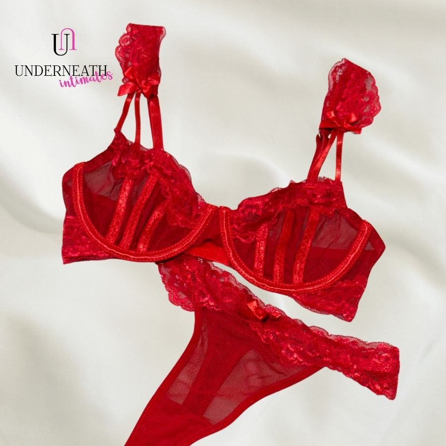 Manhattan Set (with underwire) - Red (S/M & L)