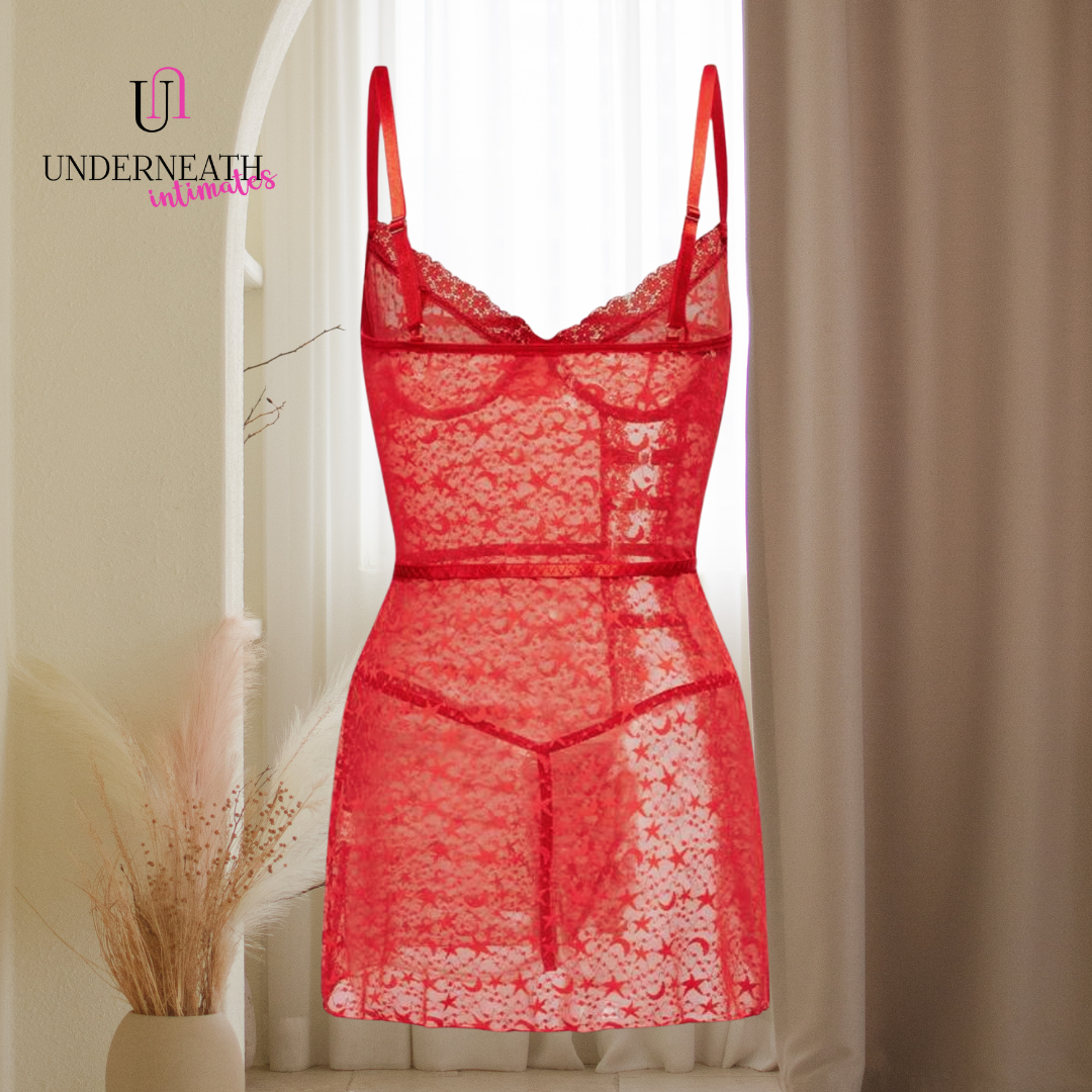 Victoria w/ Thong - Red (with underwire) (S/M & L)