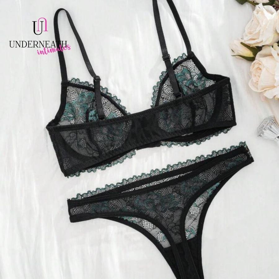 Crimson Set (with underwire) - Green (S/M & L)