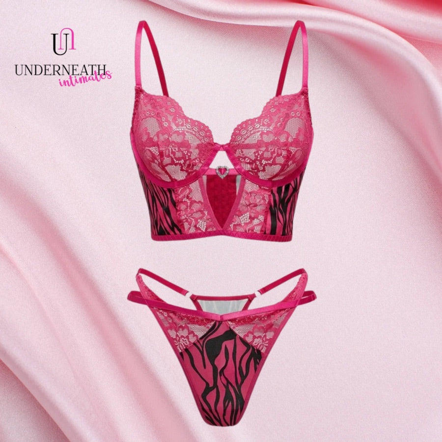 Hermosa Set (Underwire Bra) - Hot Pink (M & L/XL)