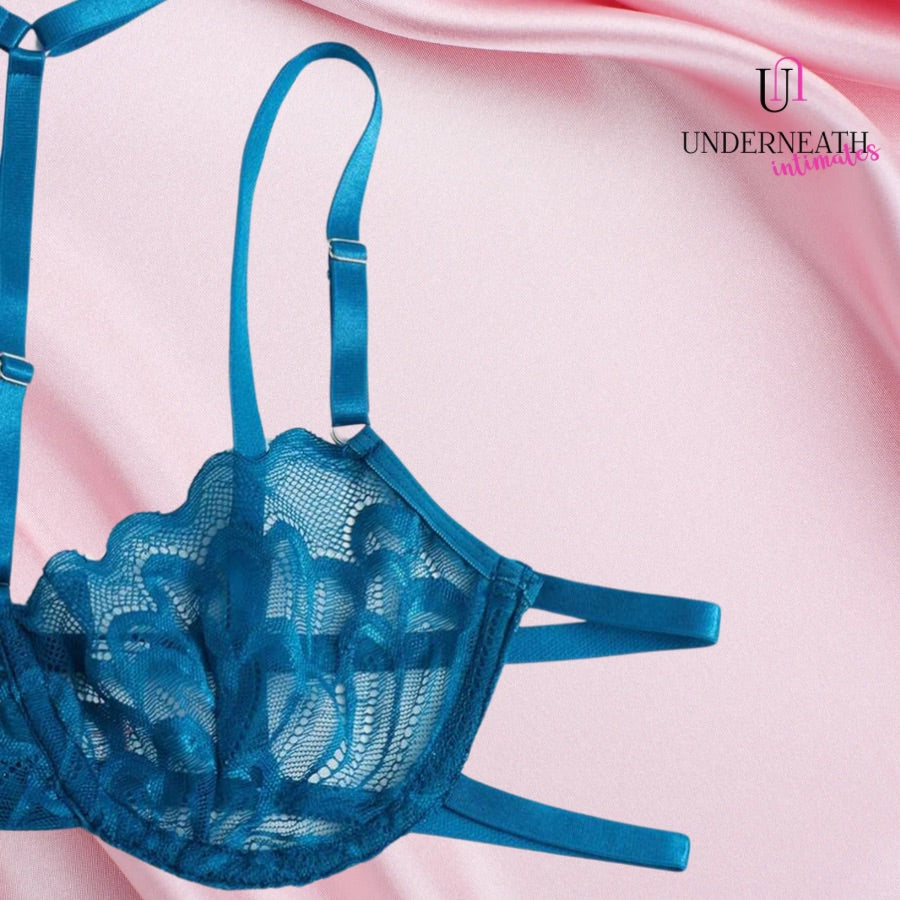 Bonita Set (Underwire Bra) - Blue Green (M & L/XL)