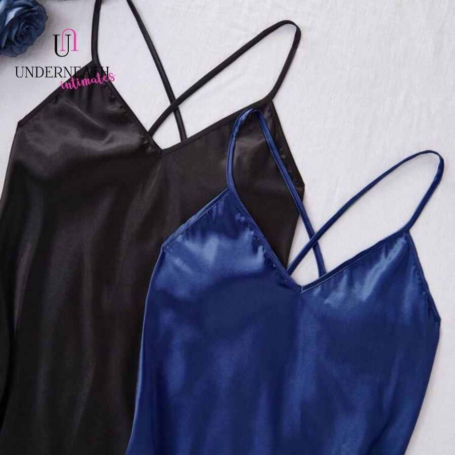 Silk Nightdress - Black (S/M & L)