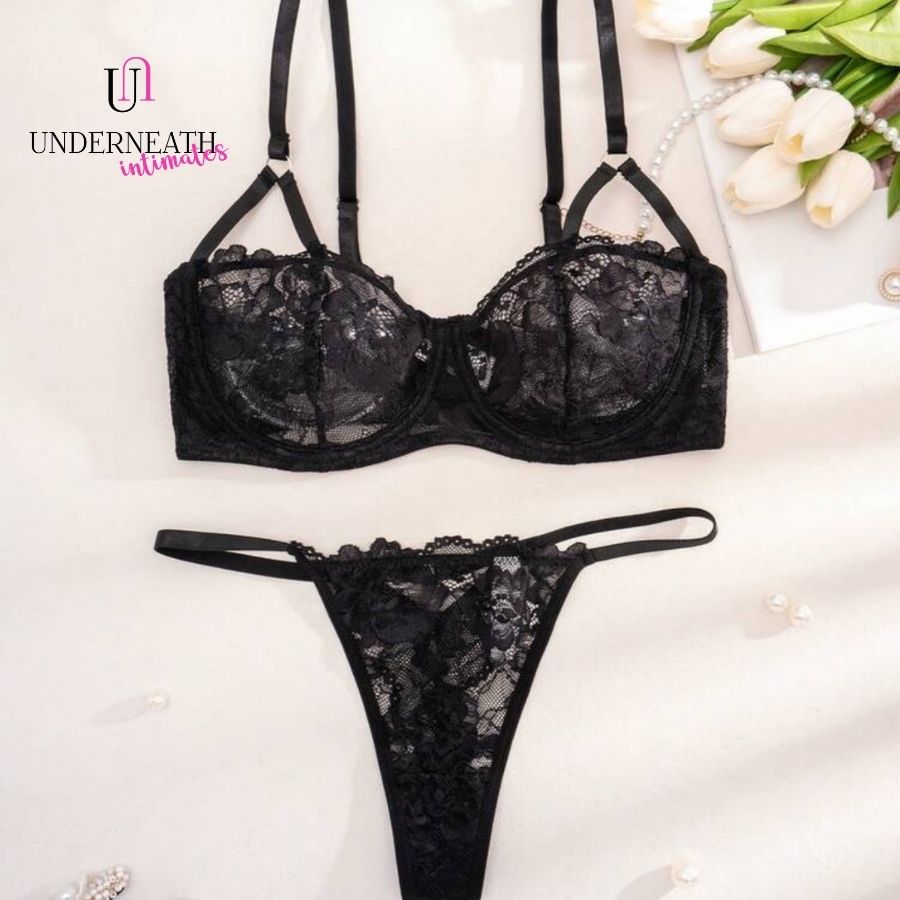 Midnight Set (with underwire) - Black (S/M & L)