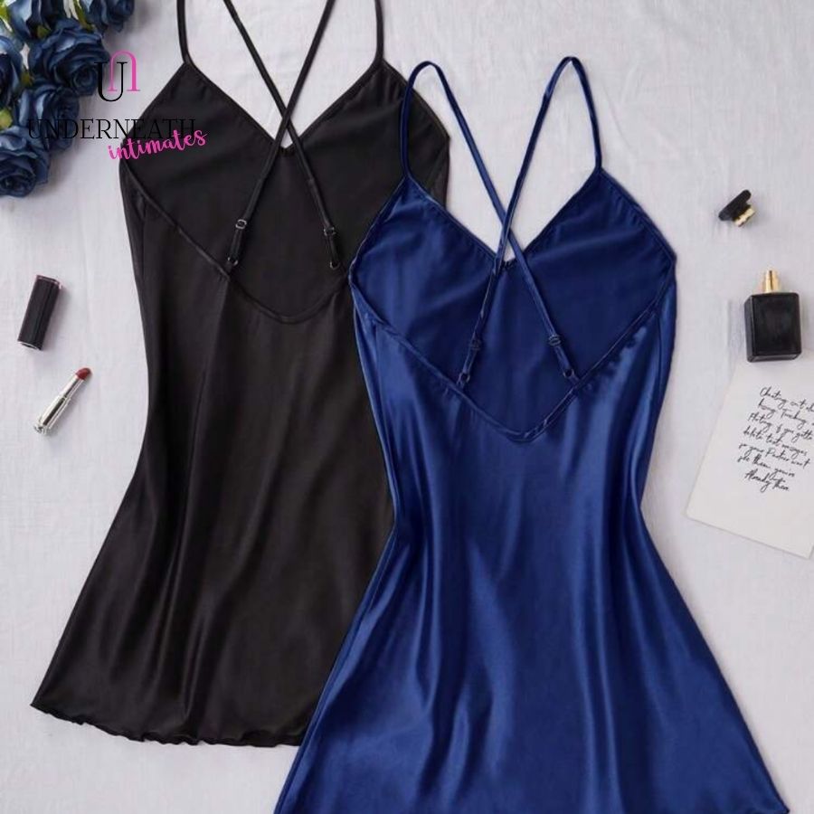 Silk Nightdress - Black (S/M & L)