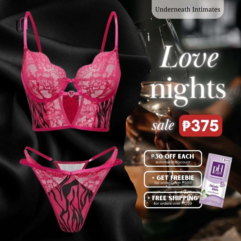 Hermosa Set (Underwire Bra) - Hot Pink (M & L/XL)