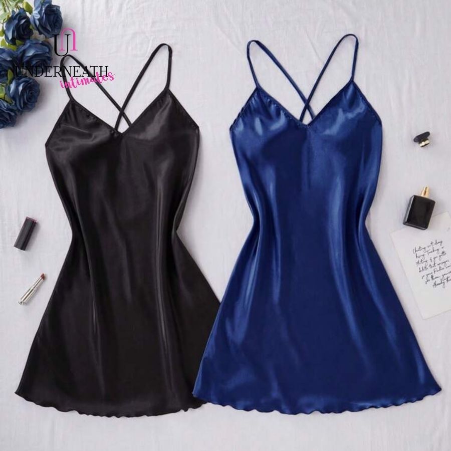 Silk Nightdress - Black (S/M & L)