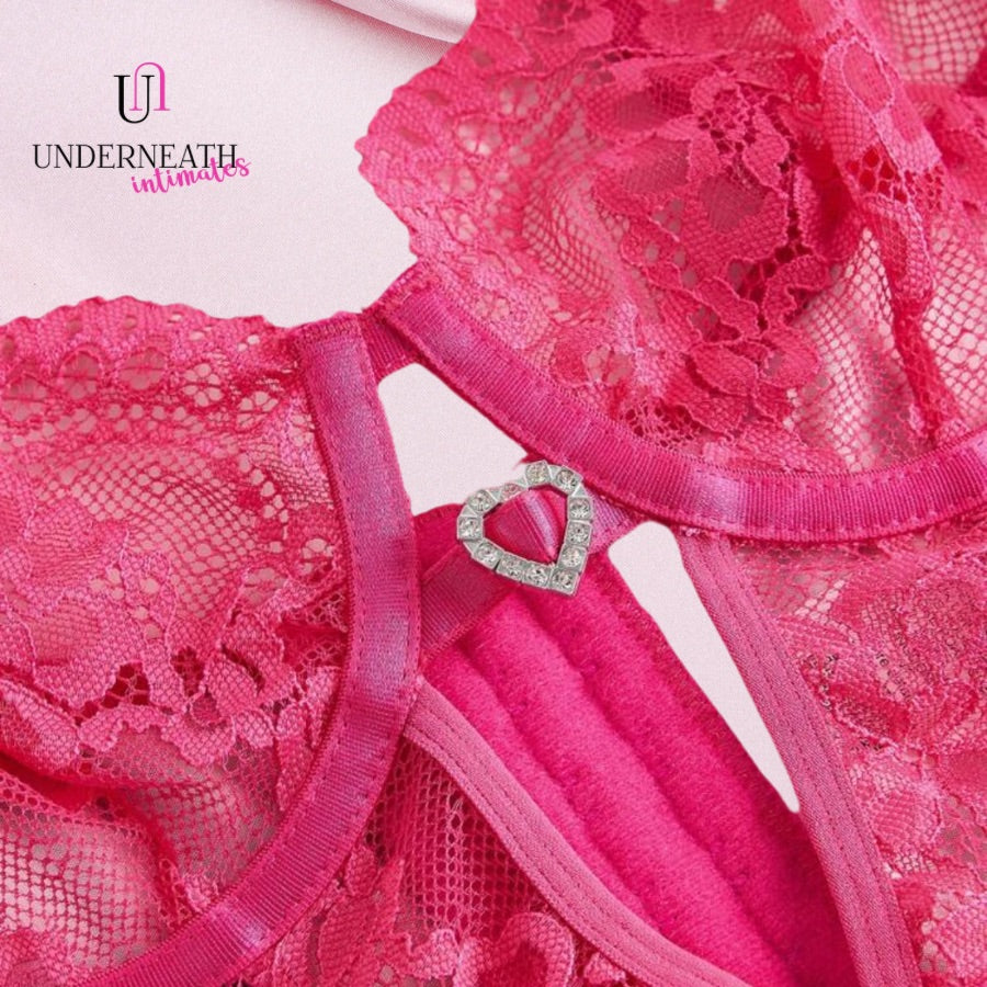 Hermosa Set (Underwire Bra) - Hot Pink (M & L/XL)