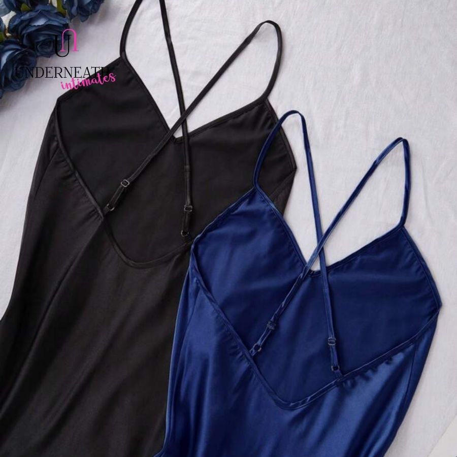 Silk Nightdress - Black (S/M & L)