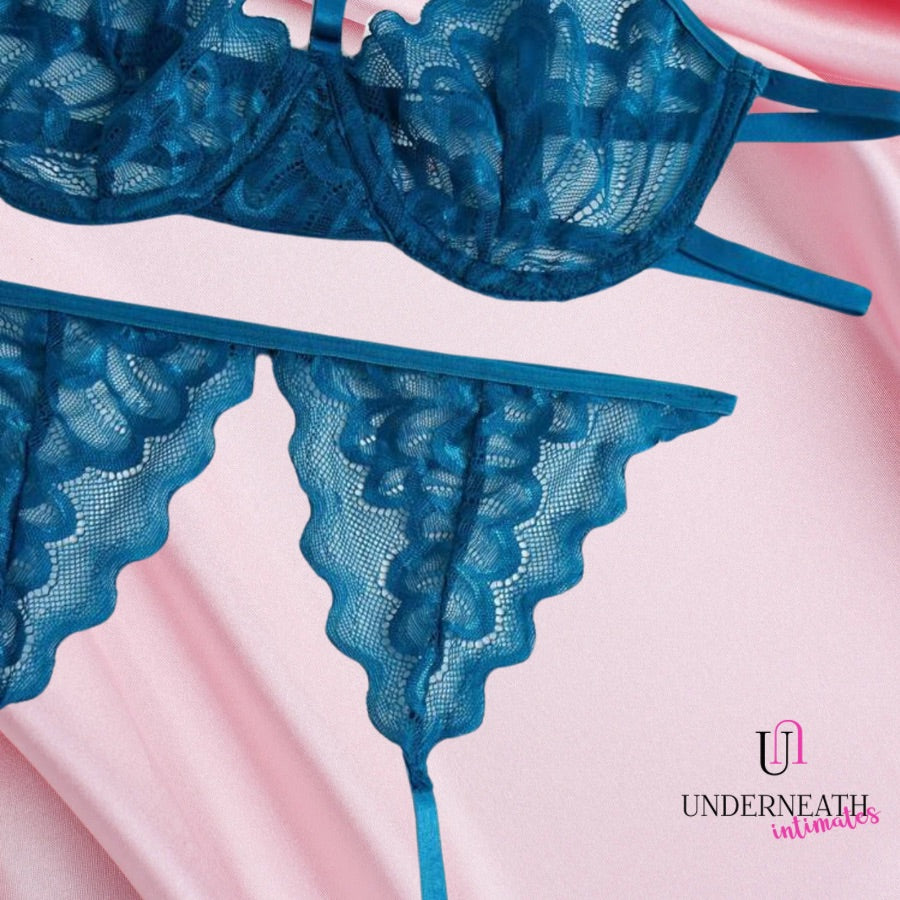 Bonita Set (Underwire Bra) - Blue Green (M & L/XL)