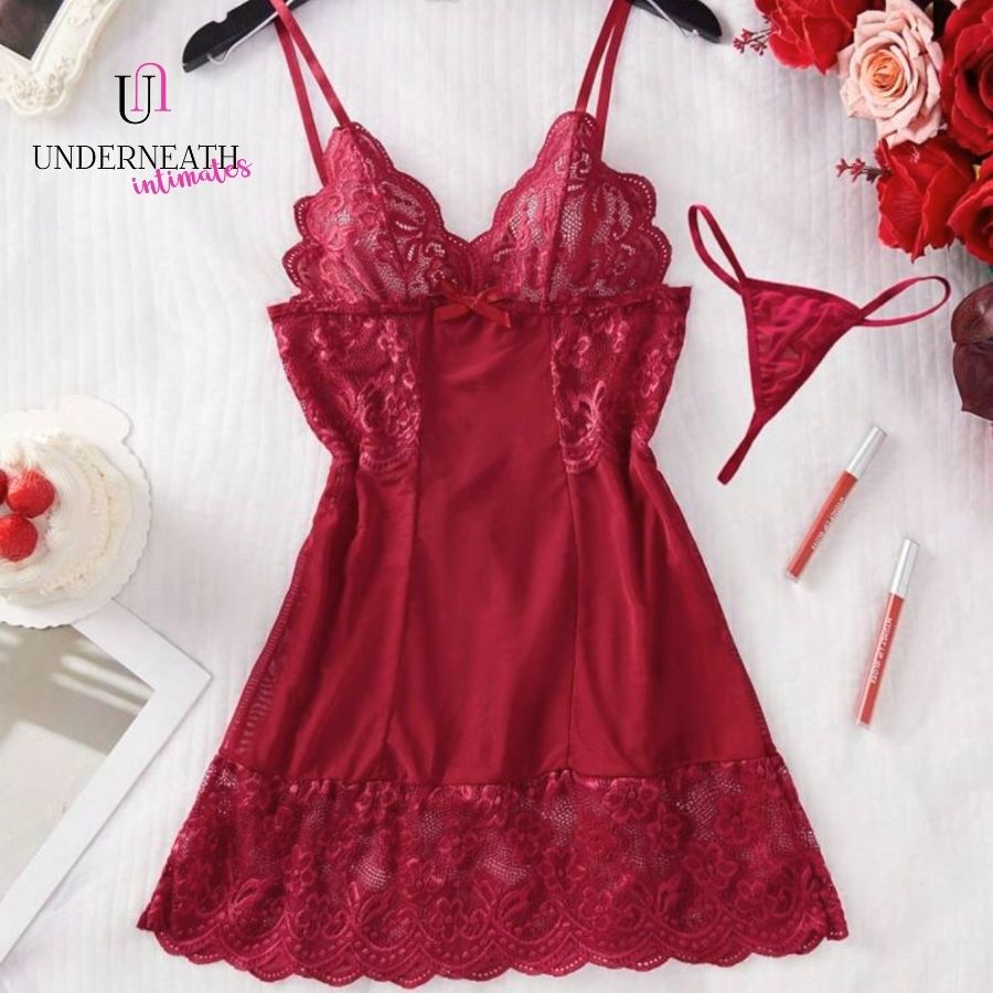Sweetdreams w/ Thong - Wine Red (S/M & L)