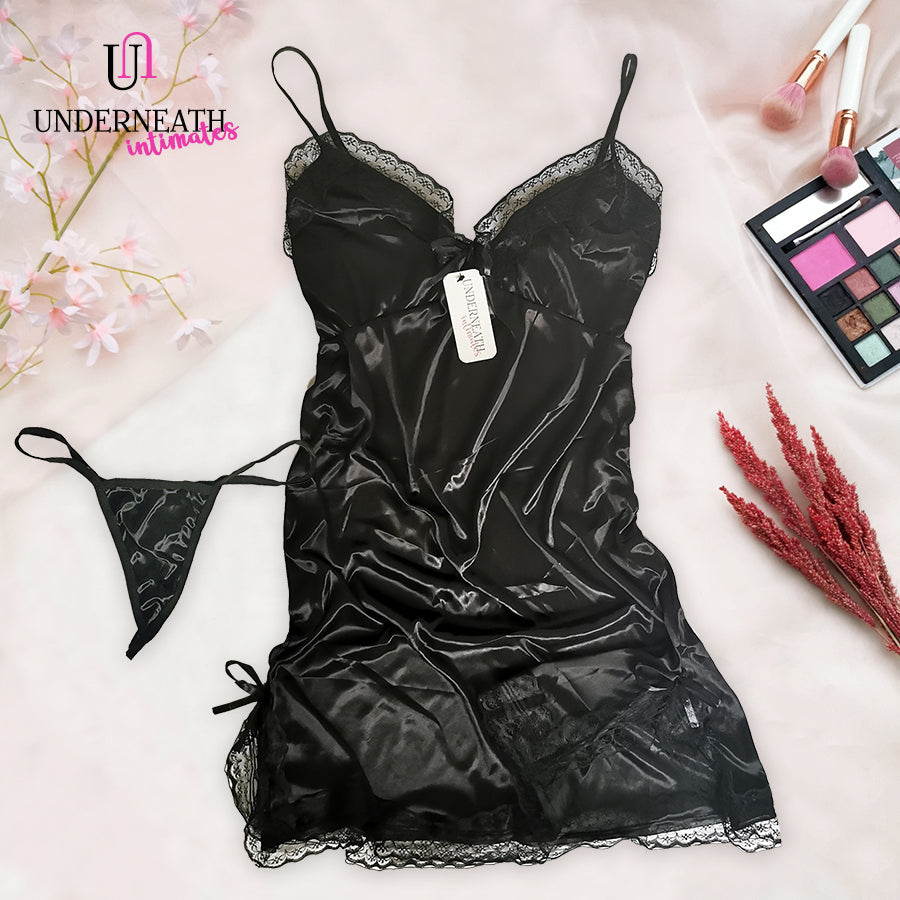 Romantic w/ Thong - Black (S/M)