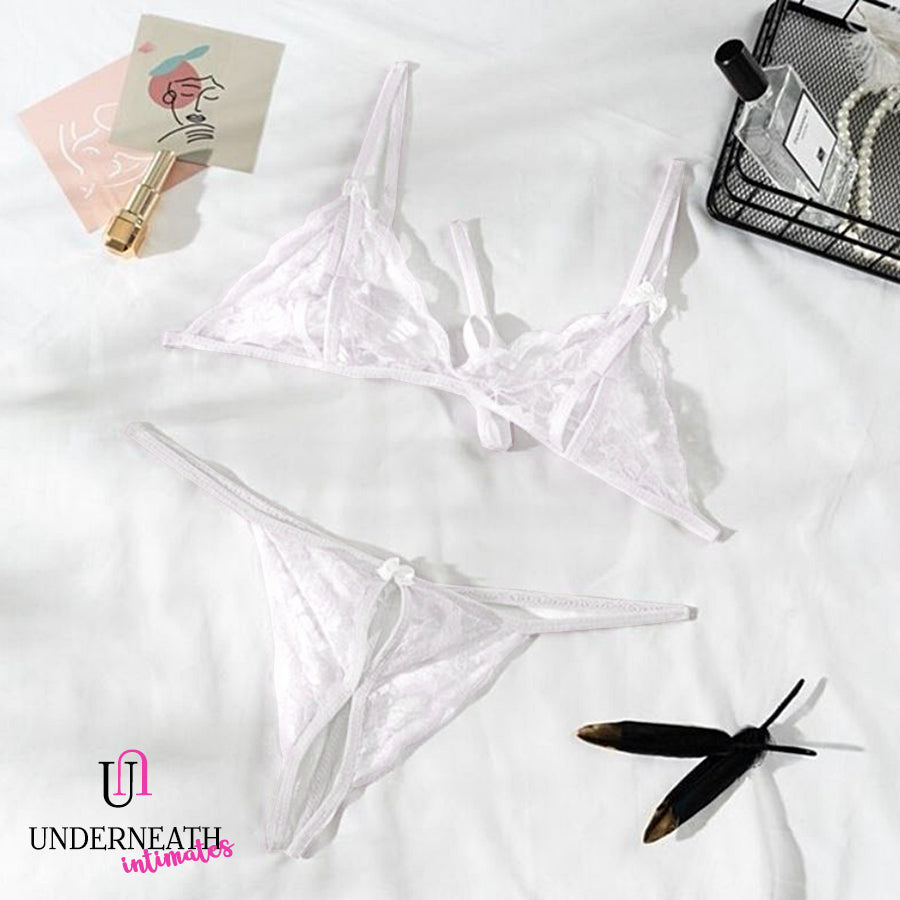 Stay the night Set - White (Open Crotch) (S/M & L)