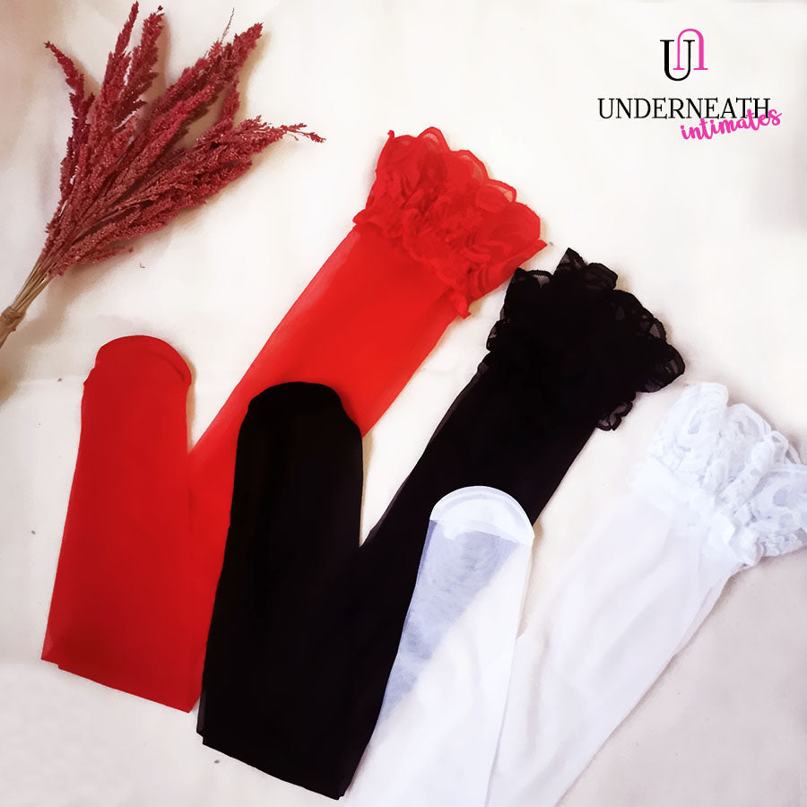 Lace Stockings - Red (S/M)