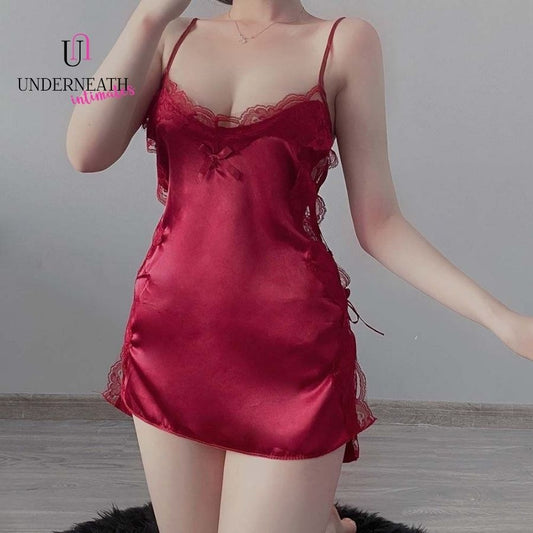 Celine Nightdress - Wine Red (S/M)
