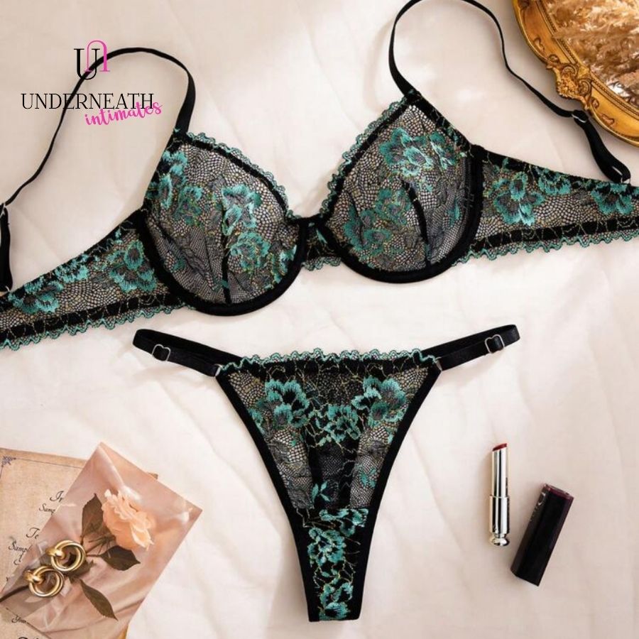 Scarlet Set (with underwire) - Green (S/M & L)