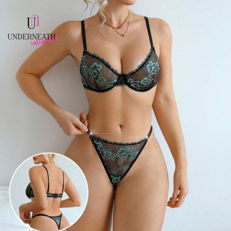 Scarlet Set (with underwire) - Green (S/M & L)