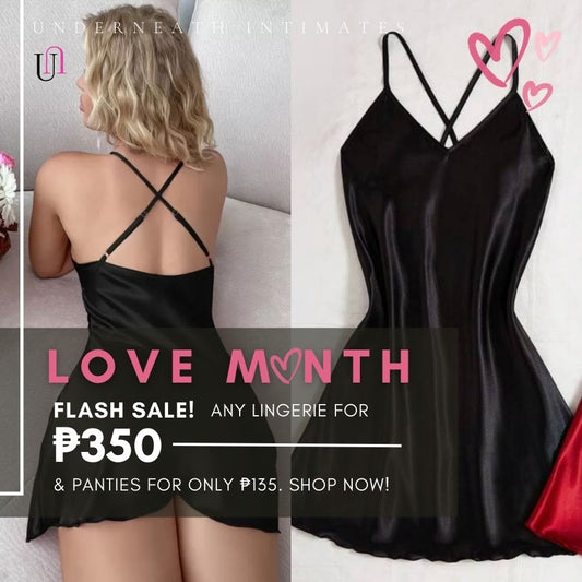 Silk Nightdress - Black (S/M & L)