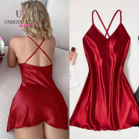 Silk Nightdress - Red (S/M & L)