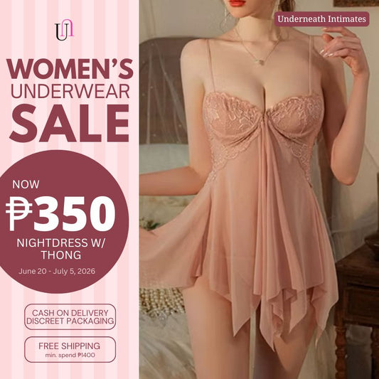 Foxy w/ Thong (Underwire Bra) - Pink (S/M)