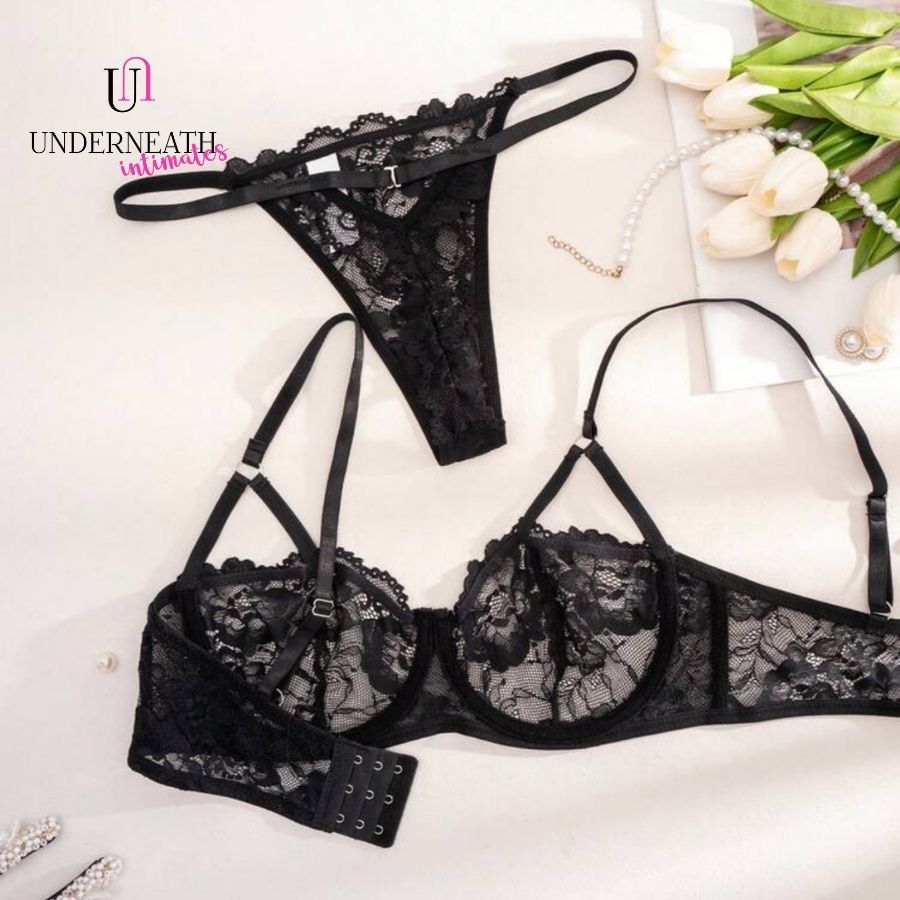 Midnight Set (with underwire) - Black (S/M & L)