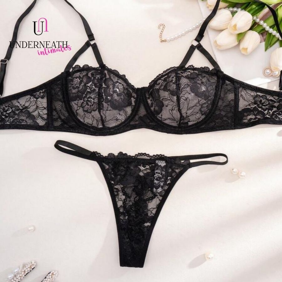 Midnight Set (with underwire) - Black (S/M & L)