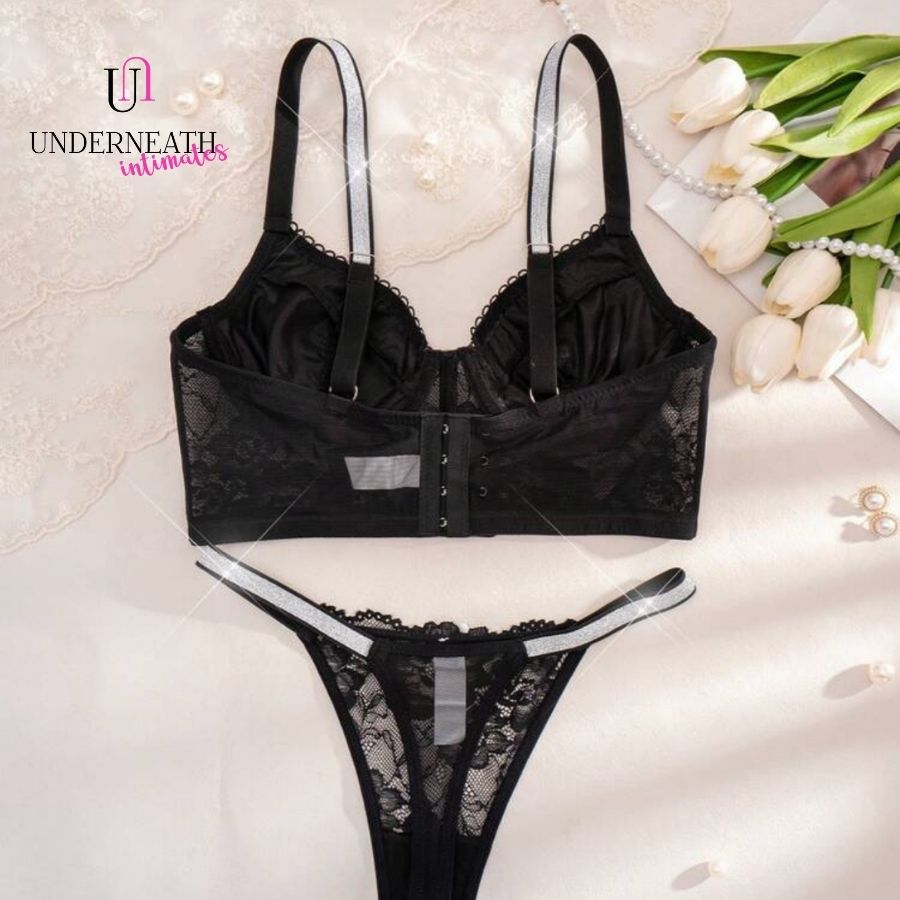 Anastasia Set (with underwire) - Black (S/M & L)
