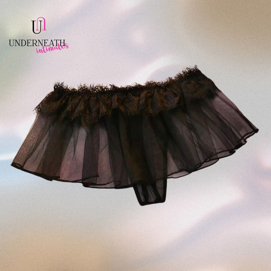 Booty Skirt - Black (Open Crotch) (S/M & L/XL)