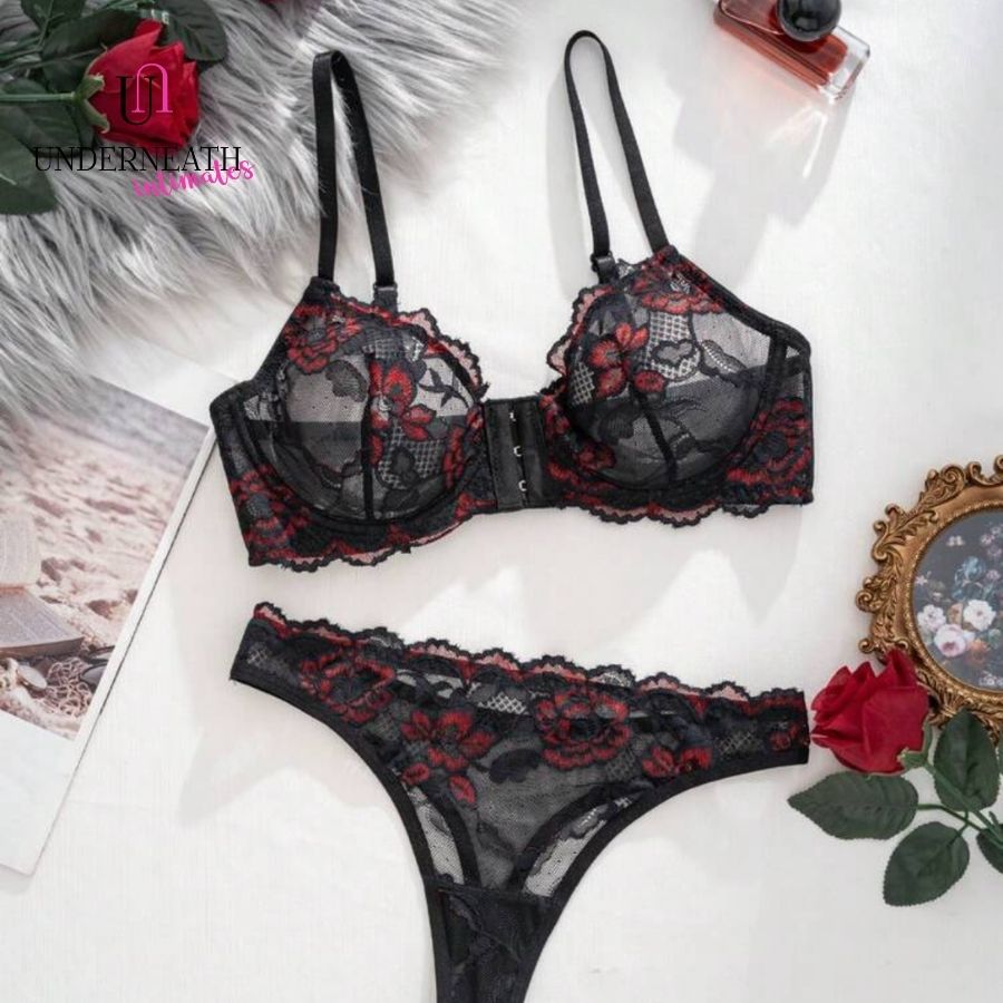 Crimson Set (with underwire) - Red (S/M & L)