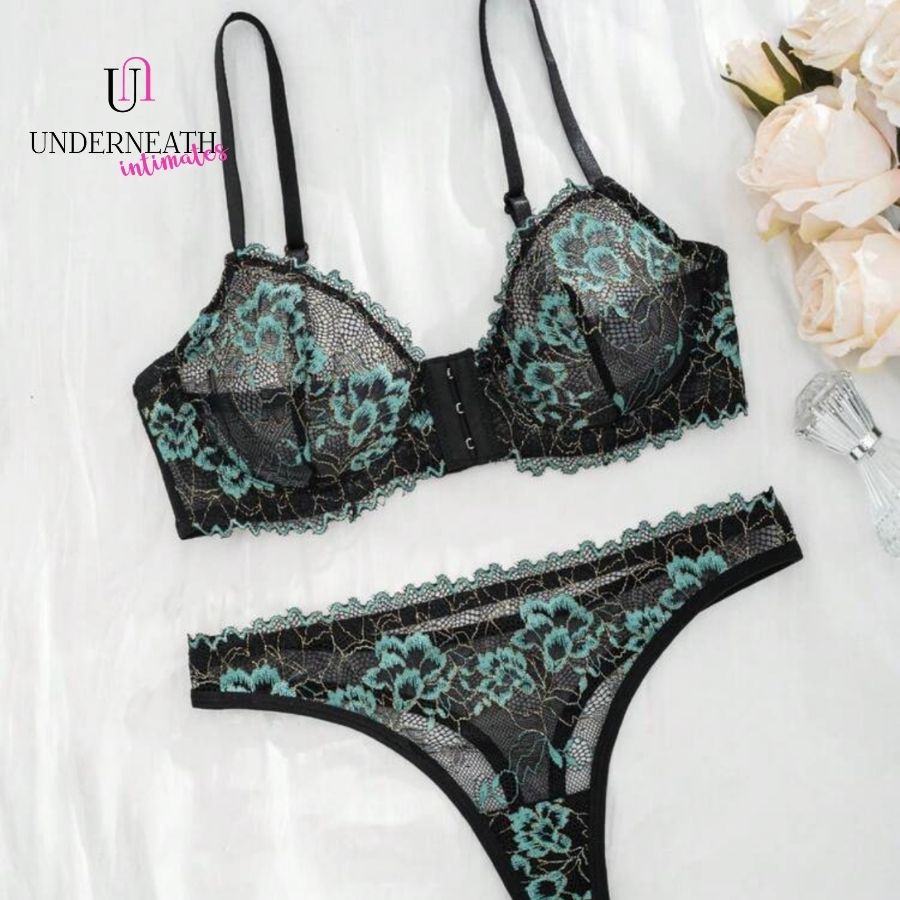 Crimson Set (with underwire) - Green (S/M & L)
