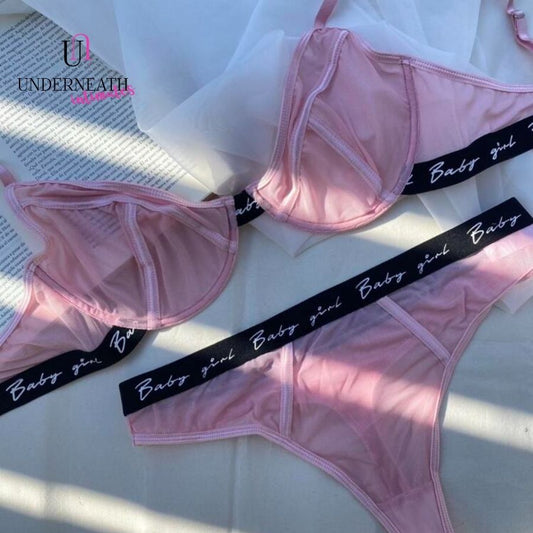 Cosmo Set (with underwire) - Baby Pink (S/M & L)