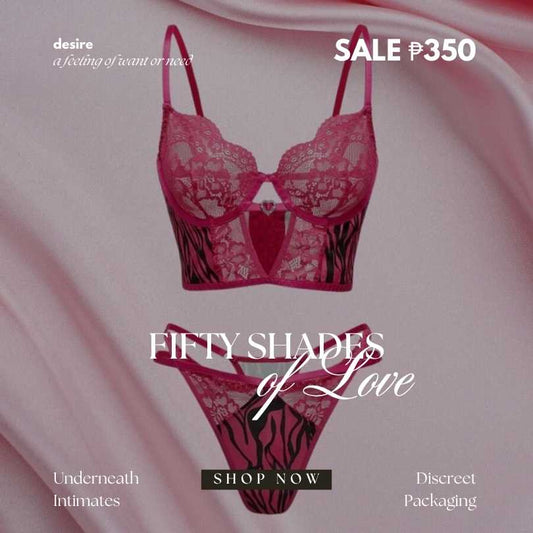 Hermosa Set (Underwire Bra) - Hot Pink (M & L/XL)
