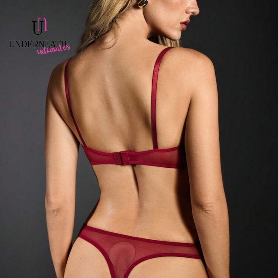 Red Velvet Set (with underwire) - Wine Red (S/M & L)