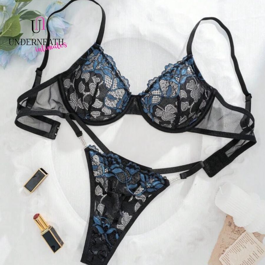 Scarlet Set (with underwire) - Blue (S/M & L)
