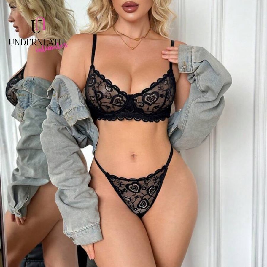 Twilight Set (with underwire) - Black (S/M & L)