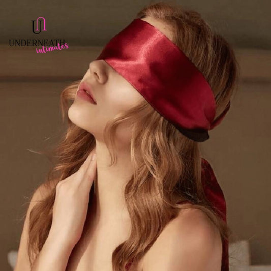 Silk Blindfold - Black/Red