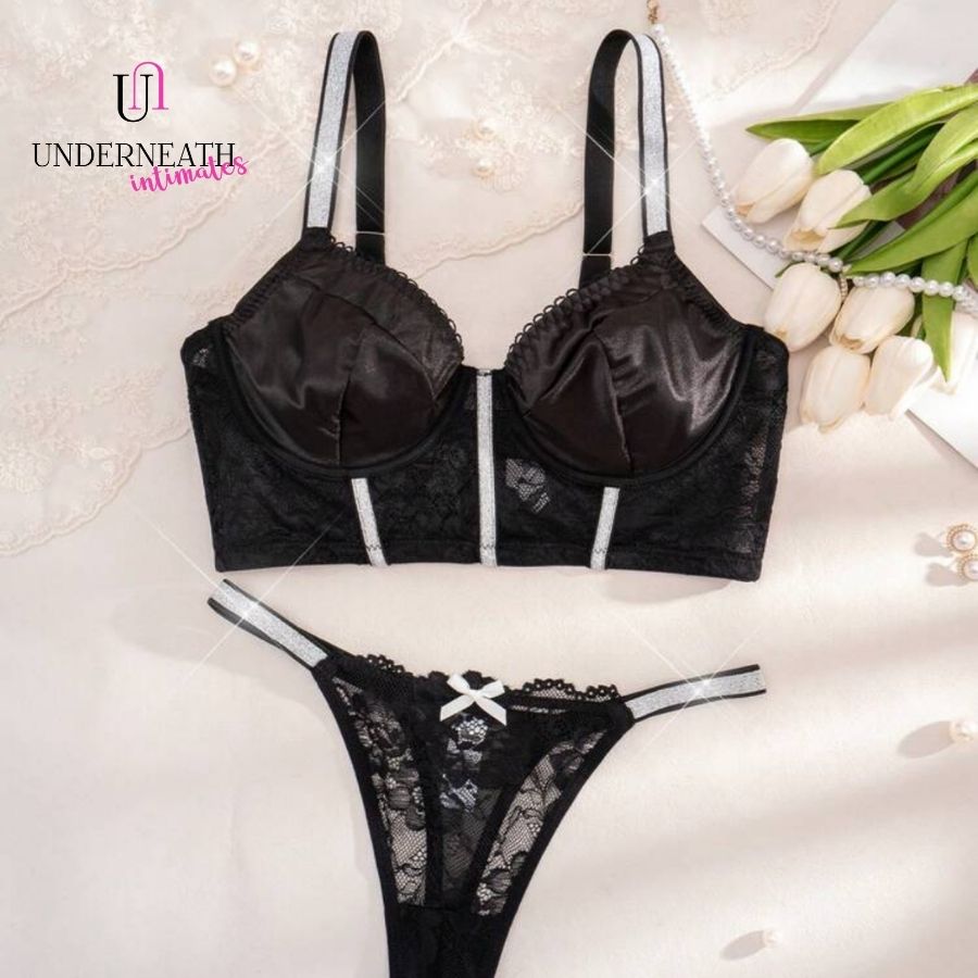 Anastasia Set (with underwire) - Black (S/M & L)