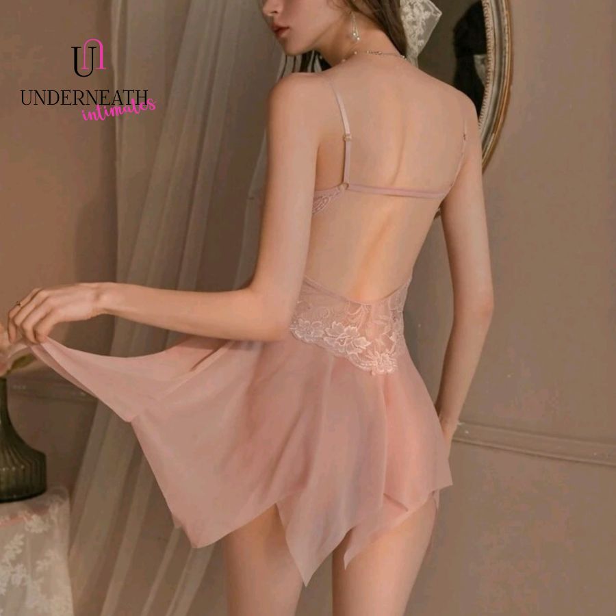 Foxy w/ Thong (Underwire Bra) - Pink (S/M)
