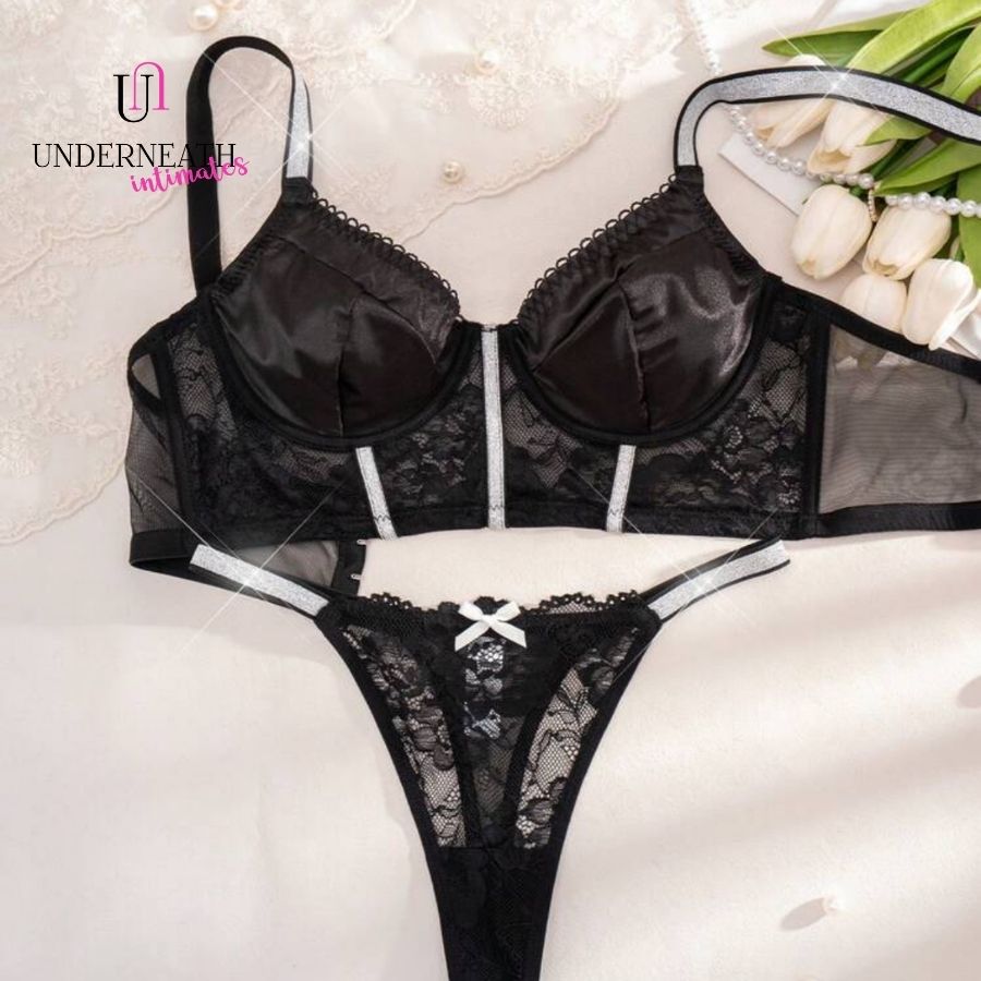Anastasia Set (with underwire) - Black (S/M & L)