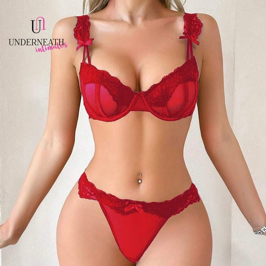 Manhattan Set (with underwire) - Red (S/M & L)