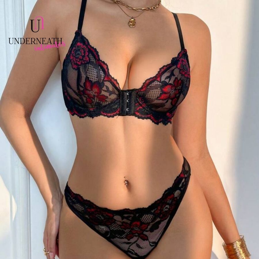 Crimson Set (with underwire) - Red (S/M & L)