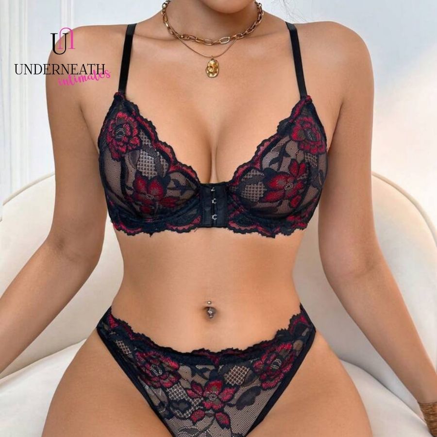 Crimson Set (with underwire) - Red (S/M & L)
