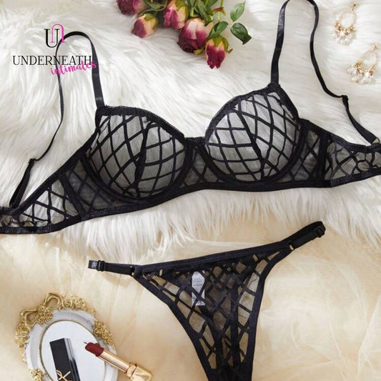 Smoky Set (with underwire) - Black (S/M & L)