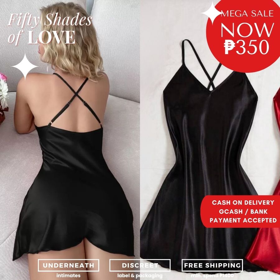 Silk Nightdress - Black (S/M & L)