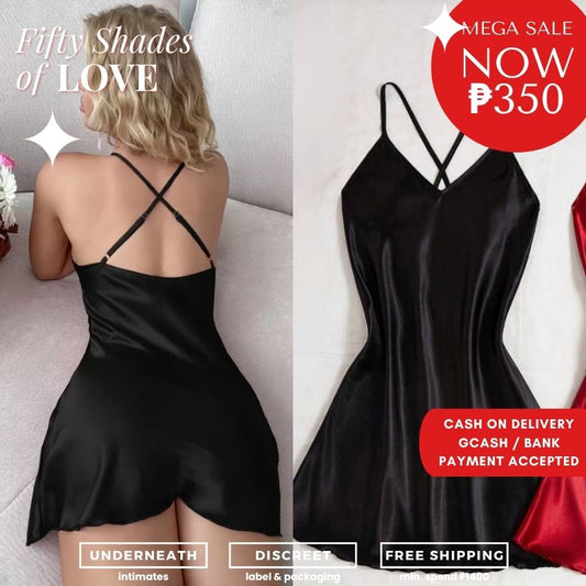 Silk Nightdress - Black (S/M & L)