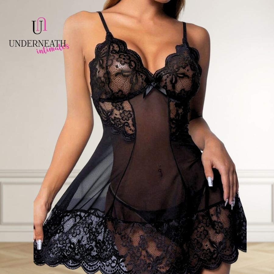 Sweetdreams w/ Thong - Black (S/M & L)