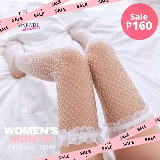 Fishnet Stockings 1 - White (S/M)