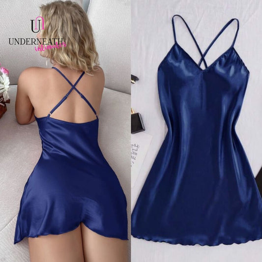 Silk Nightdress - Blue (S/M & L)