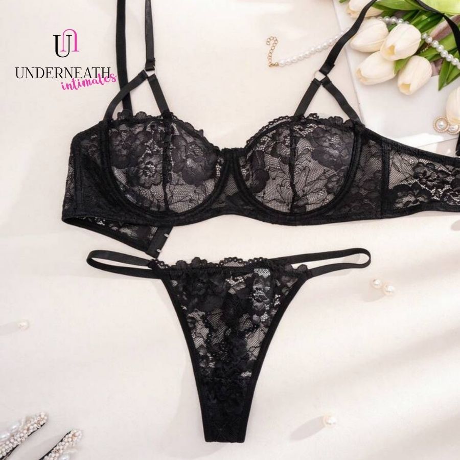 Midnight Set (with underwire) - Black (S/M & L)