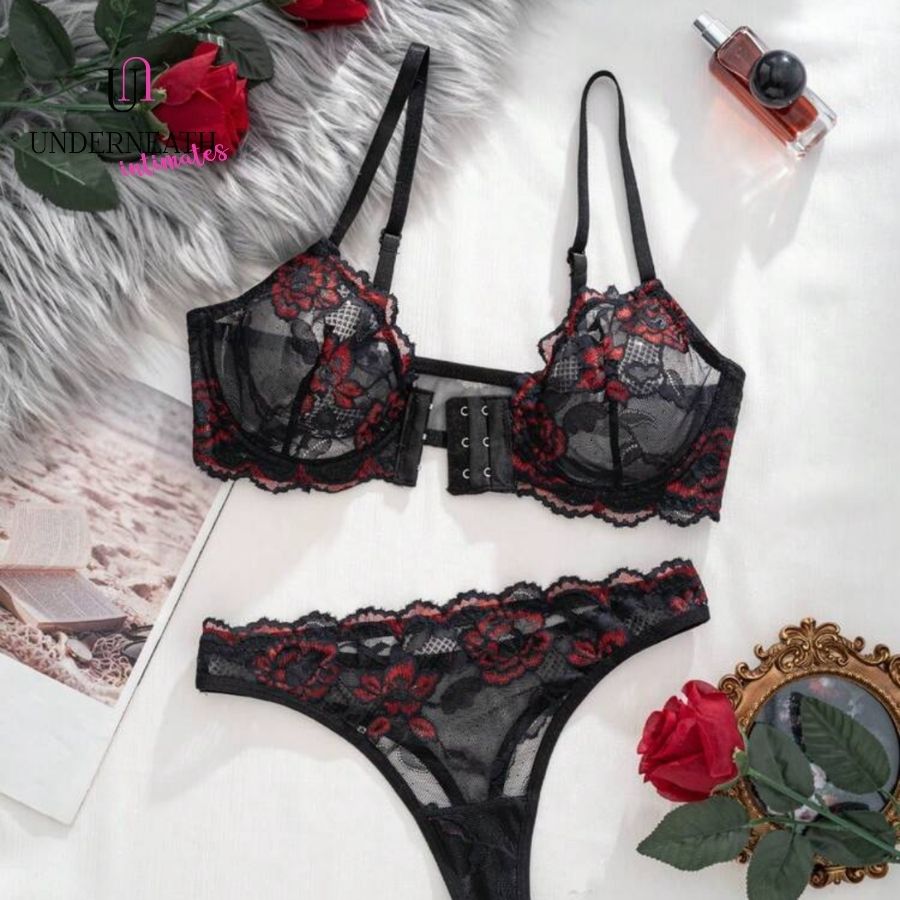 Crimson Set (with underwire) - Red (S/M & L)