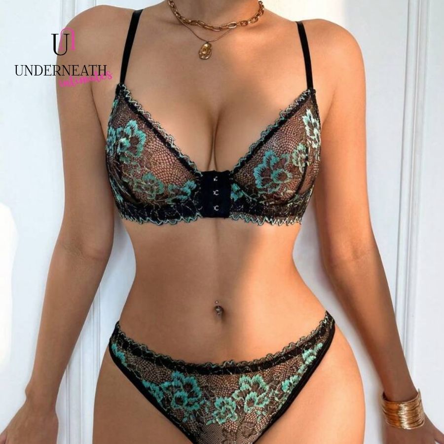 Crimson Set (with underwire) - Green (S/M & L)